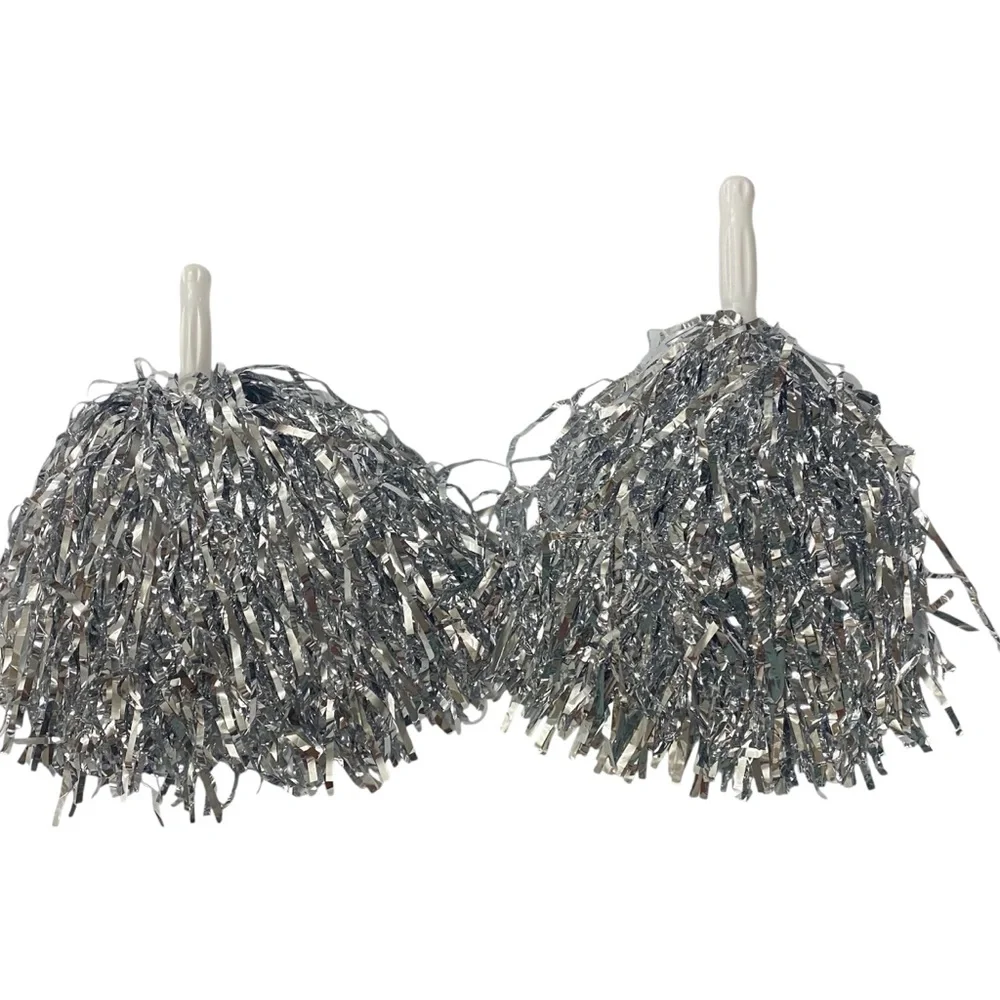 Metallic Silver Mini Pom Poms